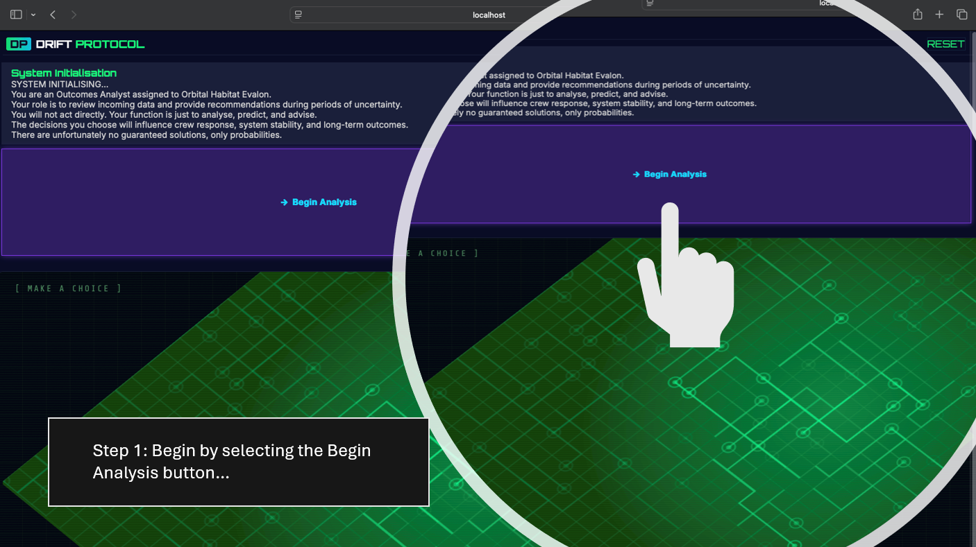 Step 1: begin analysis